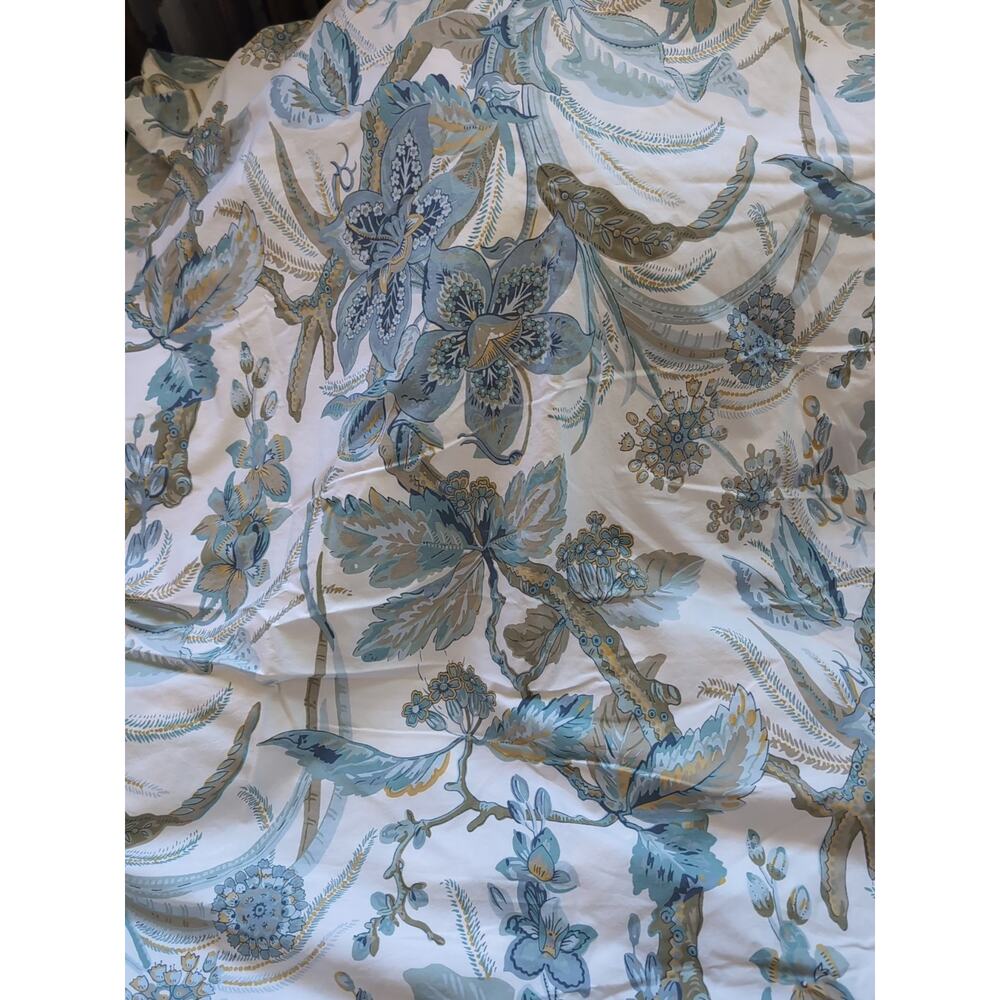 Pottery Barn Sydney Palampore Blue Green Floral Leaf Full Queen Duvet Cover
